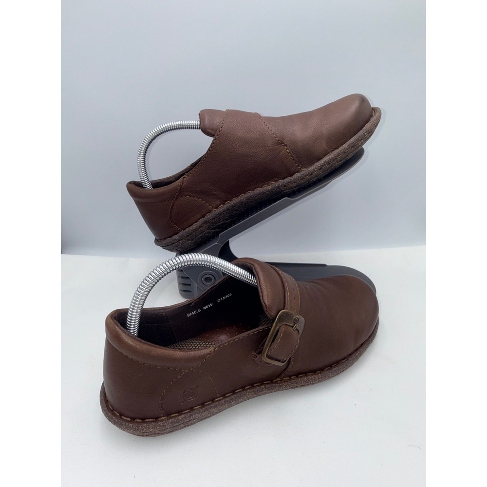 Born Loafers Women 9 Brown Leather Monk Strap Buckle - Picture 3 of 8